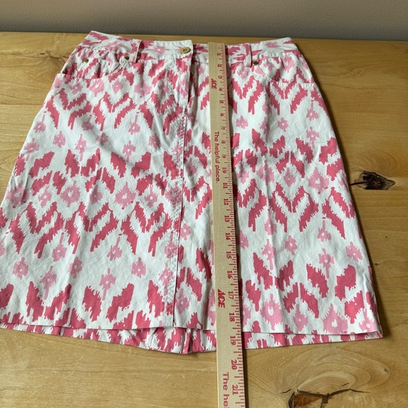 J MCLAUGHLIN IKAT GEOMETRIC SKIRT COTTON BLD CLASSIC PREPPY BOHO COASTAL CHIC 2 - Picture 8 of 11